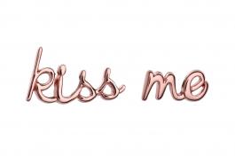 Náušnice MARIESY, ružovozlaté s nápisom KISS - ME 