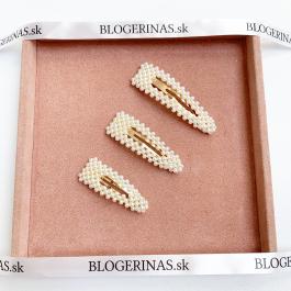 Sponka s perličkami - Made in Greece - ručná výroba